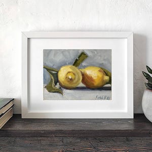 Lemon Art Small Oil Painting Still Life Painting With Lemons Fruit Painting Miniature Painting Original Lemon Decor Food Art Lemon Wall Art