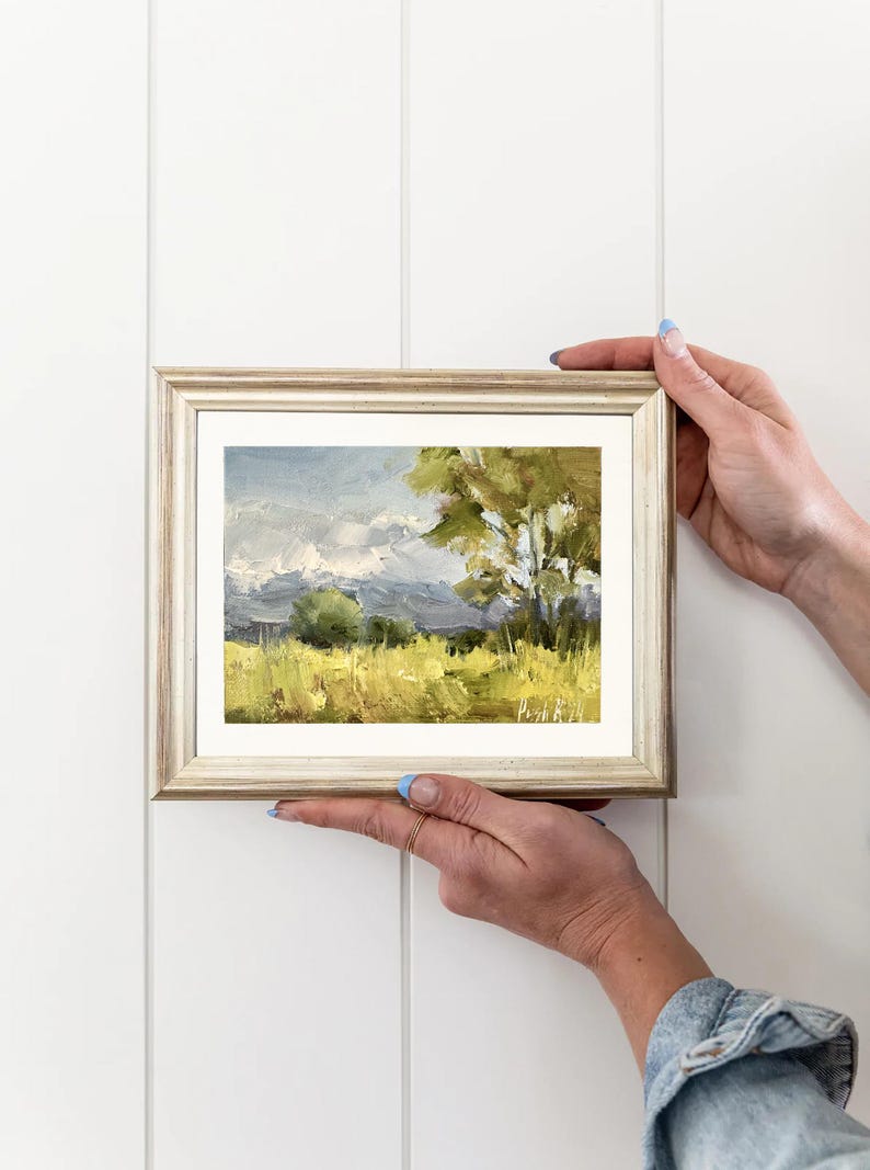 Lonely Tree Original Oil Painting Landscape Mini Painting Small