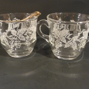 Bartlett Collins Frosted Grape Sugar and Creamer, Sugar and Creamer