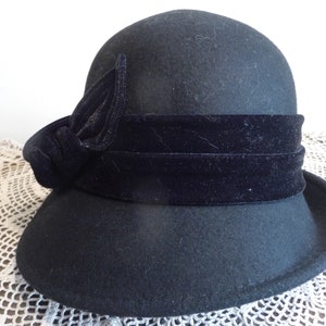 Women\'s Vintage Black Scala Chenille Hat OS Scala Hats Vintage - Etsy main image 2