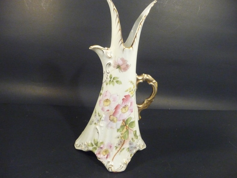 Royal Saxe Germany Floral Pitcher