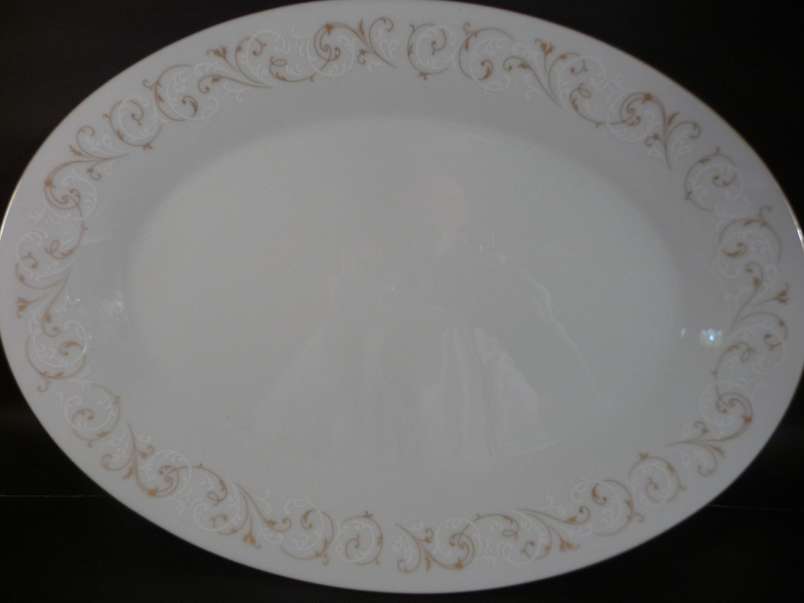 Noritake Japan Duetto Platter 6610 Noritake Large Platter Etsy