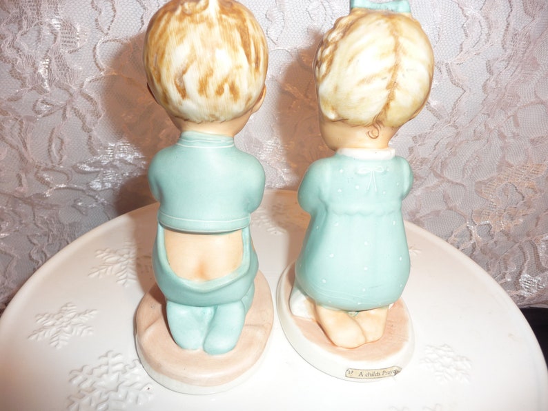Vintage Goebel Figurines, A Child's Prayer, Boy and Girl, Marked Byj16