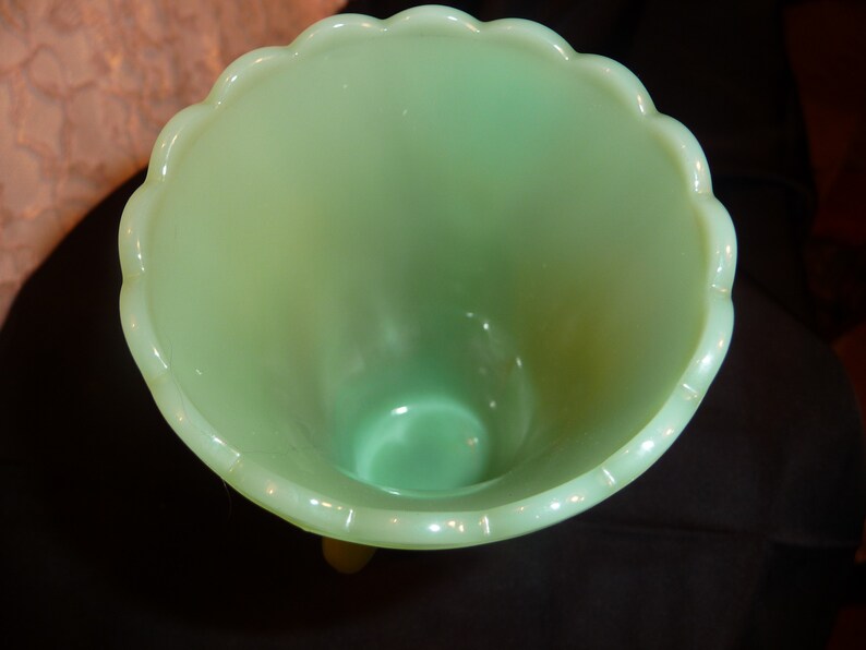 Vintage Jadeite Flower Vase Fire King Jadeite Planter Etsy
