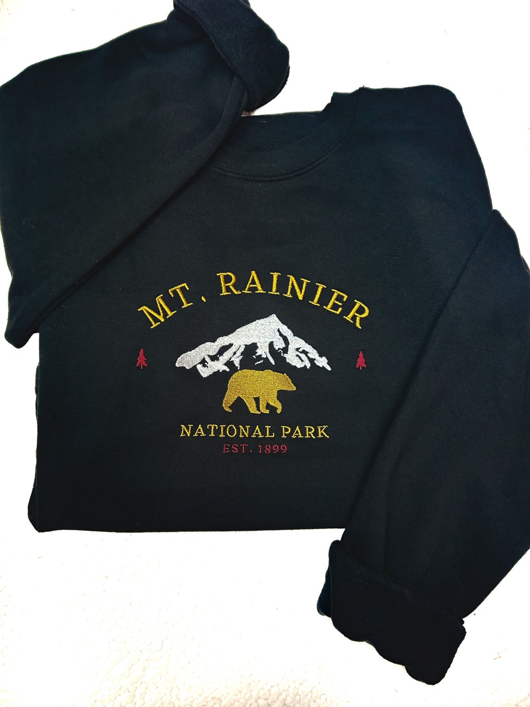 Embroidered Rainier Crew Embroidered Sweatshirt Embroidery - Etsy