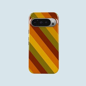 Vintage-Streifen-Handyhülle im 70er-Jahre-Retro-Stil, passend für Google Pixel 11 Pro XL, 10A, 10 Pro, 9A, 9 Pro XL, 8, 8A, 7A, 7 Pro, 6 Pro, 6A