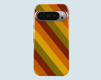 Custodia per telefono a righe vintage anni '70, cover per telefono a righe retrò adatta per Google Pixel 11 Pro XL 10A 10 Pro 9A 9 Pro XL 8 8A 7A 7 Pro 6 Pro 6A