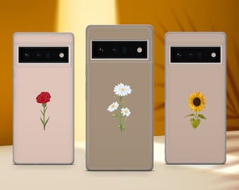 Cute Minimalist Phone Case Flowers Phone Cover fit for Google Pixel 10 Pro XL 9A 9 Pro 8A 8 Pro 7A 7 Pro 6 6A 3A 4XL 5 OnePlus 13 12R 11 10