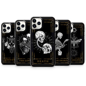 Custodia per telefono gotica con carte dei tarocchi, custodia per telefono stregata adatta per iPhone 16 Pro Max 15 14 11 Pro 12 13 XS Samsung S25 S24 S23 S22 A51 A70 Huawei P30 Pro