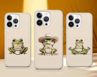 Cute Frog Phone Case Aesthetic Cover Fit For iPhone 17 Pro Max 16 15 14 13 12 13 11 XS Samsung S25 S24 S23 FE A56 A16 Huawei P30 Pro