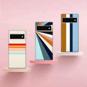 Custodia per telefono vintage a strisce retrò con motivo anni '70 per Google Pixel 9A 9 Pro XL 8A 8 Pro 8 7A 7 Pro 7 6 6A 3A 3XL 4XL 5A 2XL OnePlus 10