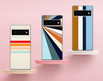 Retro Stripes Vintage Phone Case 70s Pattern Cover for Google Pixel 10 Pro XL 9A 9 Pro 8A 8 Pro 7A 7 Pro 6 6A 3A 4XL 5 OnePlus 13 12R 11 10