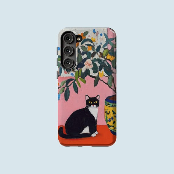 Cat Painting Phone Case Cat Lover Phone Cover Fit For Samsung Galaxy S25 S24 FE S23 Ultra S23 Plus S22 Ultra Note 20 Ultra S20 FE