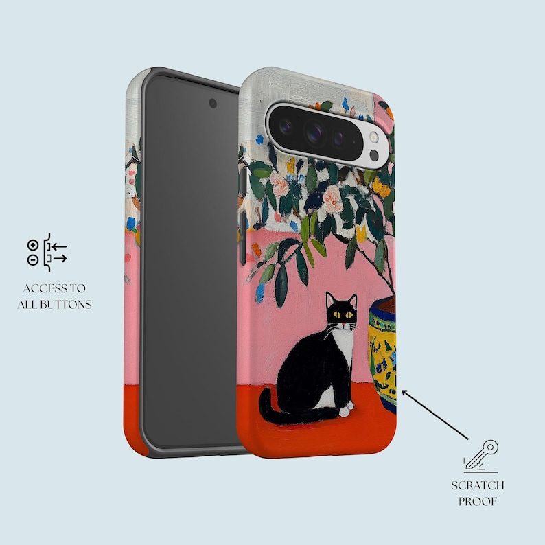 Cat Painting Phone Case Cat Lover Phone Cover Fit For Google Pixel 10 Pro XL 9A 9 Pro XL 8 8A 7A 7 Pro Pixel 6 Pro 6A 3A 2 XL image 2