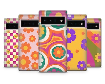 Retro Groovy Phone Case Floral Hippie Cover Fit For Google Pixel 10 Pro XL 9A 9 Pro 8A 8 Pro 8 7A 7 Pro 6 6A 3A 4XL 5 OnePlus 13 12R 11 10