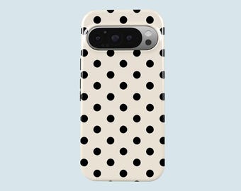 Black Polka Dots Phone Case Dots Pattern Phone Cover Fit For Google Pixel 10 Pro XL 9A 9 Pro XL 8 8A 7A 7 Pro 6 Pro 6A 3A 2 XL
