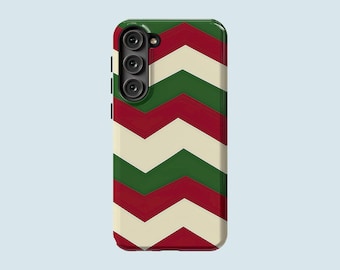 Festive Zig Zag Phone Case Christmas Phone Cover Fit For Samsung Galaxy S25 S24 FE S23 Ultra S23 Plus S22 Ultra Note 20 Ultra S20 FE
