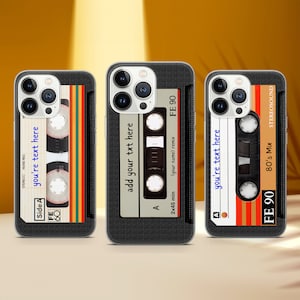 Cassette personnalisée coque de téléphone avec bande magnétique vintage pour iPhone 16 Pro Max 15 14 11 12 13 XS 7 Samsung S25 S24 S23 S22 Huawei P30