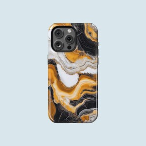 Orange Marble Phone Case Marble Finish MagSafe Phone Cover Fit for iPhone 17 Pro Max 16 Pro Max 15 14 13 Pro 12 11 Pro XS XR 8 Plus