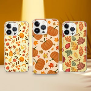 Custodia per telefono con zucca autunnale, foglie autunnali, adatta per iPhone 16 Pro Max 15 14 11 Pro 12 13 XS Samsung S25 S24 S23 S22 A14 A52 A70 Huawei P30