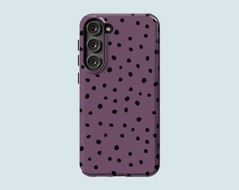 Polka Dots Phone Case Purple Abstract Phone Cover Fit For Samsung Galaxy S25 S24 FE S23 Ultra S23 Plus S22 Ultra Note 20 Ultra S20 FE