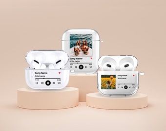 Plaque de musique personnalisée, étui pour AirPods, étui pour AirPods 1 génération AirPods 2 génération AirPods Pro 2 AirPods 3 Galaxy Buds+ Buds 2 Pro Live