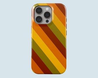 Custodia per telefono a strisce vintage, stile anni '70, con chiusura magnetica, adatta per iPhone 17 Pro Max, 16 Pro Max, 15, 14, 13 Pro, 12, 11 Pro, XS, XR, 8 Plus.