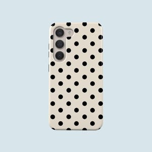 Coque de téléphone noire à pois pour Samsung Galaxy S25 S24 FE S23 Ultra 23 Plus S22 Ultra S20 FE Note 20 Ultra