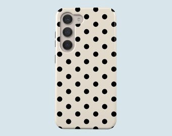 Zwarte Stippen Telefoonhoesje Stippen Patroon Telefoon Cover Fit Voor Samsung Galaxy S25 S24 FE S23 Ultra 23 Plus S22 Ultra S20 FE Note 20 Ultra