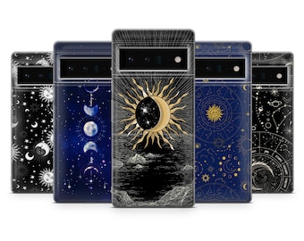 Sun and Moon Phone Case Celestial Cover Fit For Google Pixel 10 Pro XL 9A 9 Pro 8A 8 Pro 8 7A 7 Pro 6 6A 3A 4XL 5 OnePlus 13 12R 11 10 Pro