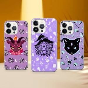Pastel Goth Phone Case Witchy Kawaii Cover Fit for iPhone 17 Pro Max 16 15 14 13 12 13 11 XS Samsung S25 S24 S23 FE A56 A16 Huawei P30 Pro