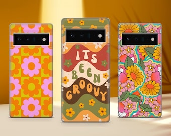 70s Pattern Print Phone Case Flower Retro Vibes Cover for Google Pixel 10 Pro XL 9A 9 Pro 8A 8 Pro 7A 7 Pro 6 6A 3A 4XL 5 OnePlus 13 12R 11