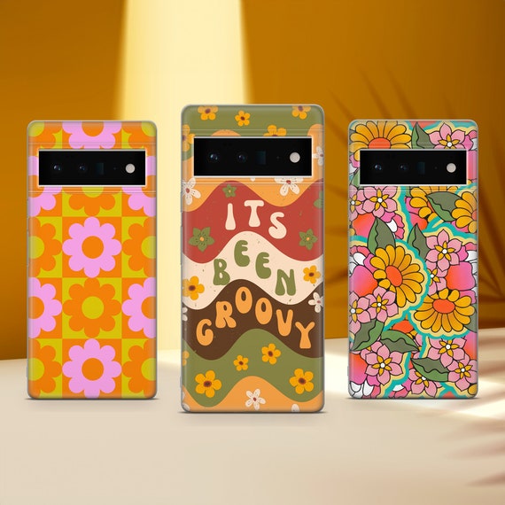 70s Pattern Print Phone Case Flower Retro Vibes Cover for Google Pixel 10 Pro XL 9A 9 Pro 8A 8 Pro 7A 7 Pro 6 6A 3A 4XL 5 OnePlus 13 12R 11
