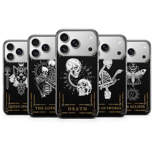 Tarot Card Goth Phone Case Witchy Phone Cover Fit for iPhone 17 Pro Max 16 15 14 13 12 13 11 Samsung S25 S24 S23 FE A56 A16 Huawei P30 Pro