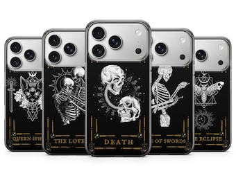 Tarot Card Goth Phone Case Witchy Phone Cover Fit for iPhone 17 Pro Max 16 15 14 13 12 13 11 Samsung S25 S24 S23 FE A56 A16 Huawei P30 Pro