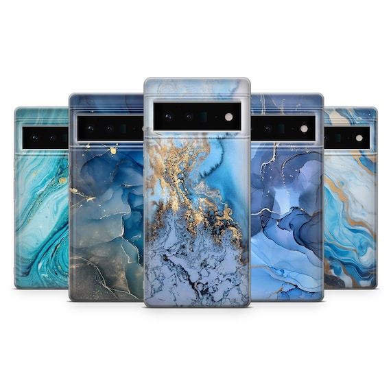 Blue Marble Phone Case Matte Marble Cover for Google Pixel 10 Pro XL 9A 9 Pro 8A 8 Pro 7A 7 Pro 6 6A 3A 4XL 5 OnePlus 13 12R 11 10 Pro