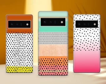 Coque de téléphone à pois rose pastel pour Google Pixel 10 Pro XL 9A 9 Pro 8A 8 Pro 7A 7 Pro 6 6A 3A 4XL 5 OnePlus 13 12R 11 10 Pro