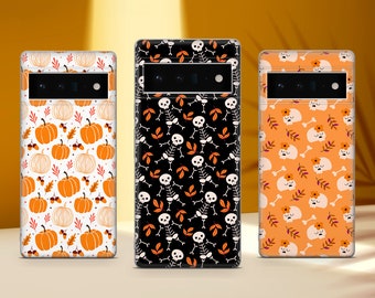 Capa de celular de Halloween fofa e assustadora, estilo gótico, adequada para Google Pixel 10 Pro XL 9A 9 Pro 8A 8 Pro 7A 7 Pro 6 6A 3A 4XL 5 OnePlus 13 12R 11 10 Pro