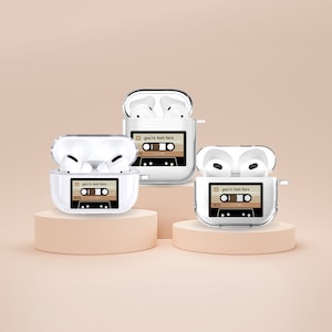 Custom Cassette Tape AirPods Case Personalized Retro Music case for AirPods 1 Gen AirPods 2 Gen AirPods Pro 2 AirPods 3 Gen & AirPods 4