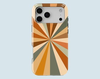 Custodia per telefono a righe retrò, stile vintage anni '70, con MagSafe, compatibile con iPhone 17 Pro Max, 16 Pro Max, 15, 14, 13 Pro, 12, 11 Pro, XS, XR, 8 Plus.