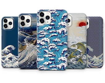 Japanese Style Phone Case Kanagawa Wave Cover Fit for iPhone 17 Pro Max 16 15 14 13 12 13 11 Samsung S25 S24 S23 FE A56 A16 Huawei P30 Pro