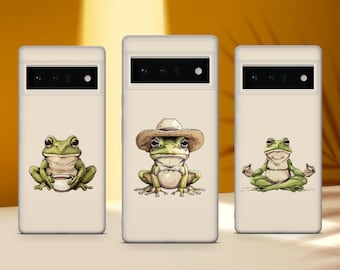 Cute Frog Phone Case Aesthetic Cover Fit For Google Pixel 10 Pro XL 9A 9 Pro 8A 8 Pro 7A 7 Pro 6 6A 3A 4XL 5 OnePlus 13 12R 11 10 Pro