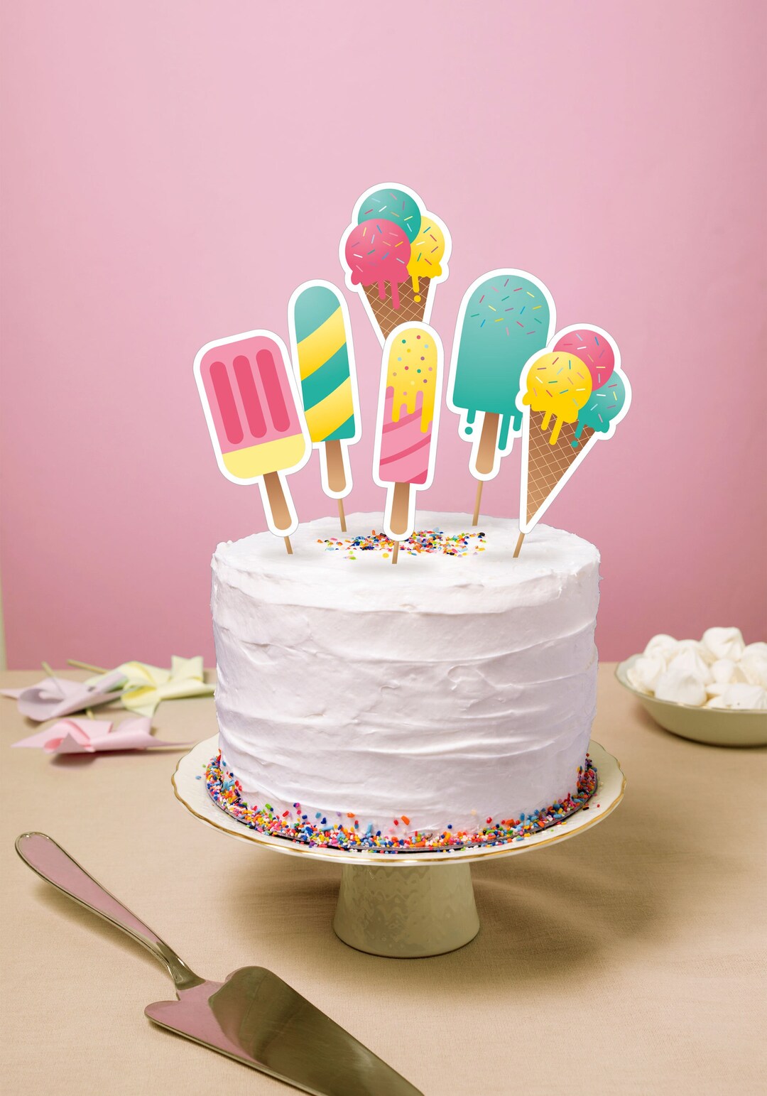 Ice Cream Cake Toppers Ice Cream Truck Party Toppers Etsy