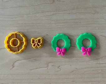 Christmas Wreath & Ribbon Polymer Clay Cutters – Jewelry Making