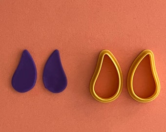 Asymmetric Polymer Clay Earring Cutters – Teardrop Jewelry Making Set