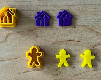 Christmas Gingerbread House Polymer Clay Cutters - Jewelry Making