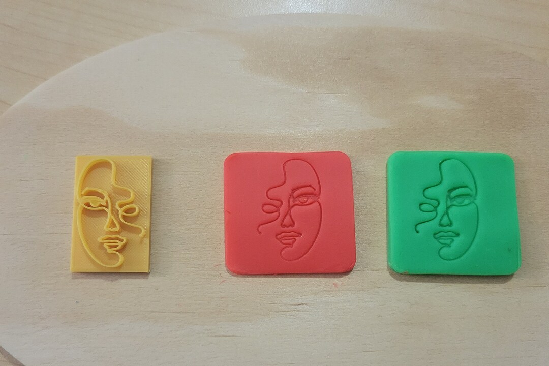 Abstract Face Embosser Stamp, Polymer Clay and Soap - Etsy