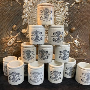 J. Sainsbury Potted Meats - Ironstone Antique  English Advertising Pot c. 1880 - Sold Separately