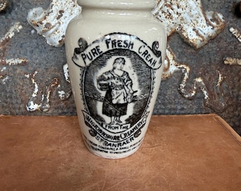 Antique Wigtownshire Creamery Milkmaid Cream Pot, Stranraer, c. 1890’s
