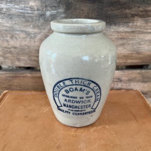 Boam&#39;s Large Double Thick Cream - Ardwick Manchester - Large Size - Antique English Advertising Pot